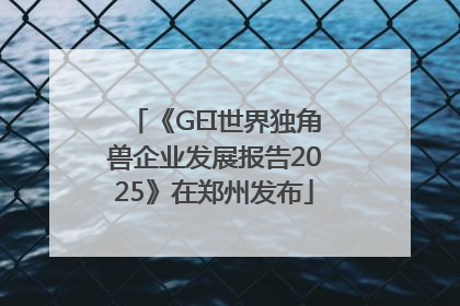 《GEI世界独角兽企业发展报告2025》在郑州发布