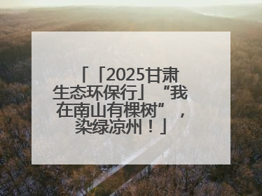 「2025甘肃生态环保行」“我在南山有棵树”，染绿凉州！