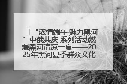“浓情端午·魅力黑河”中俄共庆 系列活动燃爆黑河清凉一夏——2025年黑河夏季群众文化活动启幕 多元文化赋能边境文旅新高地