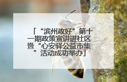 “滨州政好”第十一期政策宣讲进社区暨“心安驿公益市集”活动成功举办
