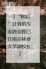“80后”计算机专家唐金辉已任南京林业大学副校长