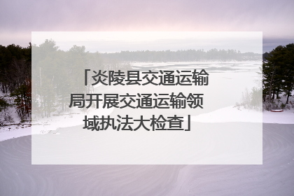 炎陵县交通运输局开展交通运输领域执法大检查