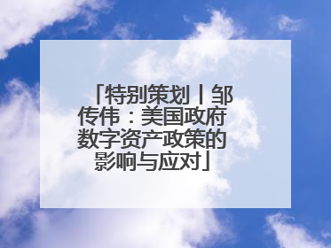 特别策划丨邹传伟：美国政府数字资产政策的影响与应对
