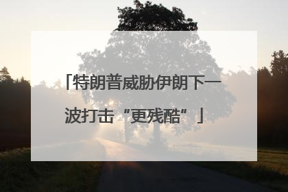 特朗普威胁伊朗下一波打击“更残酷”