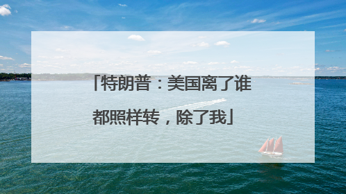 特朗普：美国离了谁都照样转，除了我