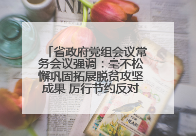 省政府党组会议常务会议强调：毫不松懈巩固拓展脱贫攻坚成果 厉行节约反对浪费弘扬优良作风