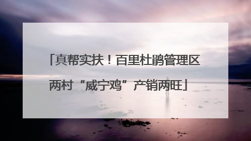 真帮实扶！百里杜鹃管理区两村“威宁鸡”产销两旺