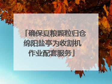 确保夏粮颗粒归仓 绵阳盐亭为收割机作业配套服务