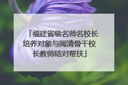 福建省级名师名校长培养对象与闽清骨干校长教师结对帮扶