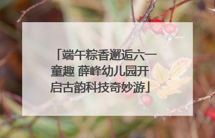 端午粽香邂逅六一童趣 薛峰幼儿园开启古韵科技奇妙游