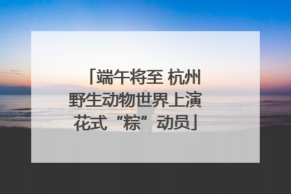 端午将至 杭州野生动物世界上演花式“粽”动员