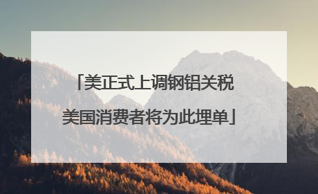 美正式上调钢铝关税 美国消费者将为此埋单