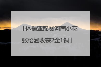 体操亚锦赛河南小花张怡涵收获2金1铜