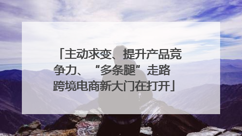 主动求变、提升产品竞争力、“多条腿”走路 跨境电商新大门在打开