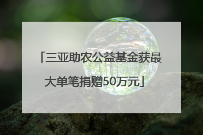 三亚助农公益基金获最大单笔捐赠50万元