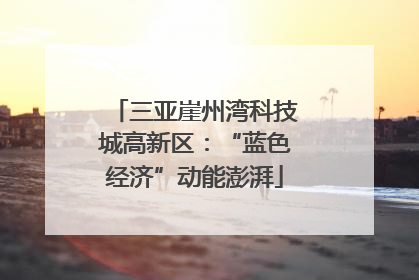 三亚崖州湾科技城高新区：“蓝色经济”动能澎湃