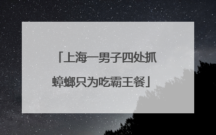 上海一男子四处抓蟑螂只为吃霸王餐