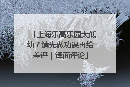 上海乐高乐园太低幼？请先做功课再给差评｜锋面评论
