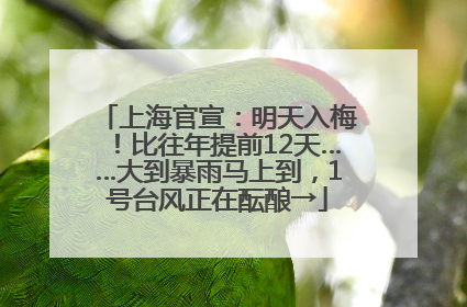 上海官宣：明天入梅！比往年提前12天……大到暴雨马上到，1号台风正在酝酿→