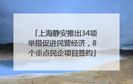 上海静安推出34项举措促进民营经济，8个重点民企项目签约