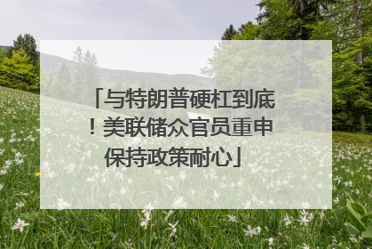 与特朗普硬杠到底！美联储众官员重申保持政策耐心