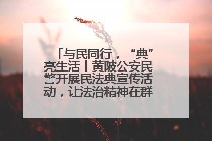 与民同行，“典”亮生活丨黄陂公安民警开展民法典宣传活动，让法治精神在群众心中落地生根