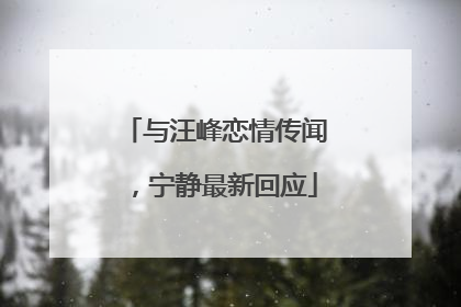 与汪峰恋情传闻，宁静最新回应