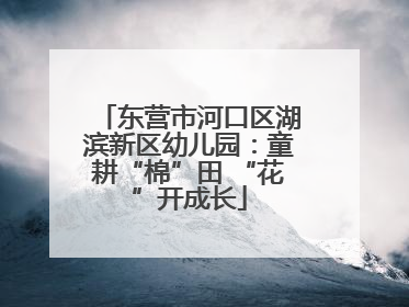 东营市河口区湖滨新区幼儿园：童耕“棉”田 “花”开成长