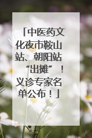 中医药文化夜市鞍山站、朝阳站“出摊”！义诊专家名单公布！