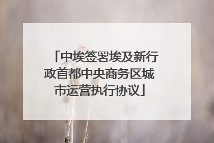 中埃签署埃及新行政首都中央商务区城市运营执行协议