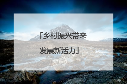 乡村振兴带来发展新活力