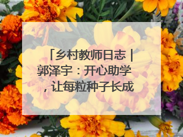 乡村教师日志｜郭泽宇：开心助学，让每粒种子长成最好模样