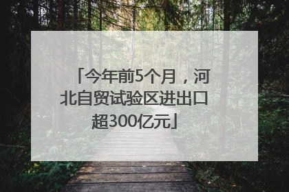 今年前5个月，河北自贸试验区进出口超300亿元