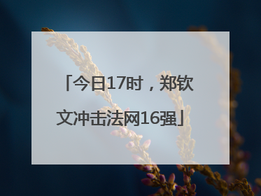 今日17时，郑钦文冲击法网16强