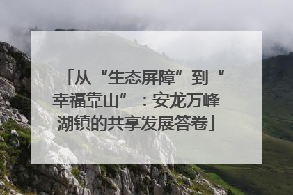 从“生态屏障”到“幸福靠山”：安龙万峰湖镇的共享发展答卷