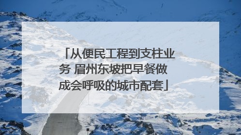 从便民工程到支柱业务 眉州东坡把早餐做成会呼吸的城市配套