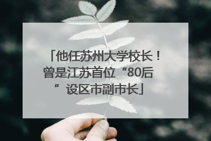 他任苏州大学校长！曾是江苏首位“80后”设区市副市长