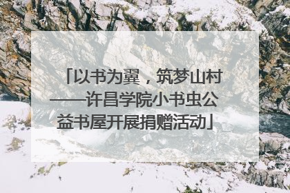 以书为翼，筑梦山村——许昌学院小书虫公益书屋开展捐赠活动