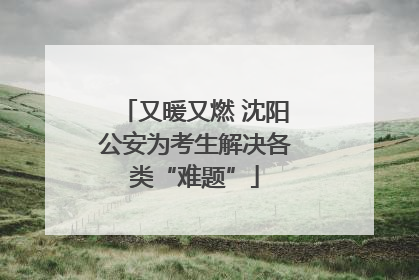 又暖又燃 沈阳公安为考生解决各类“难题”