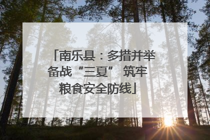 南乐县：多措并举备战“三夏” 筑牢粮食安全防线
