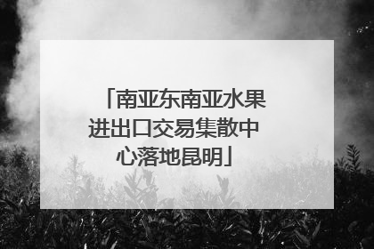 南亚东南亚水果进出口交易集散中心落地昆明