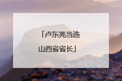 卢东亮当选山西省省长