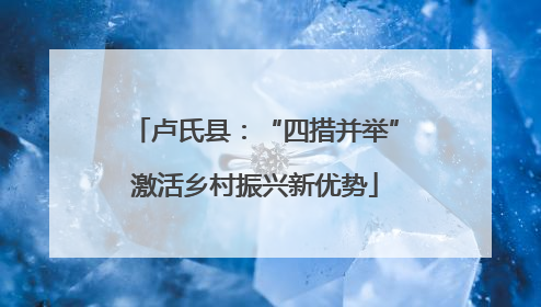 卢氏县：“四措并举”激活乡村振兴新优势