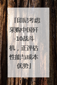 印尼考虑采购中国歼-10战斗机，正评估性能与成本优势