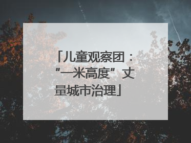 儿童观察团：“一米高度”丈量城市治理