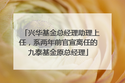 兴华基金总经理助理上任，系两年前官宣离任的九泰基金原总经理
