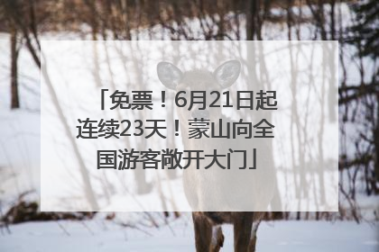 免票！6月21日起连续23天！蒙山向全国游客敞开大门