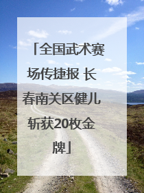 全国武术赛场传捷报 长春南关区健儿斩获20枚金牌