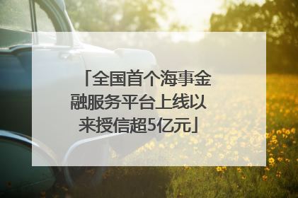 全国首个海事金融服务平台上线以来授信超5亿元