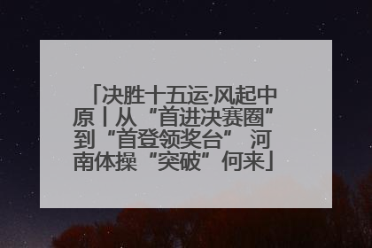 决胜十五运·风起中原丨从“首进决赛圈”到“首登领奖台” 河南体操“突破”何来